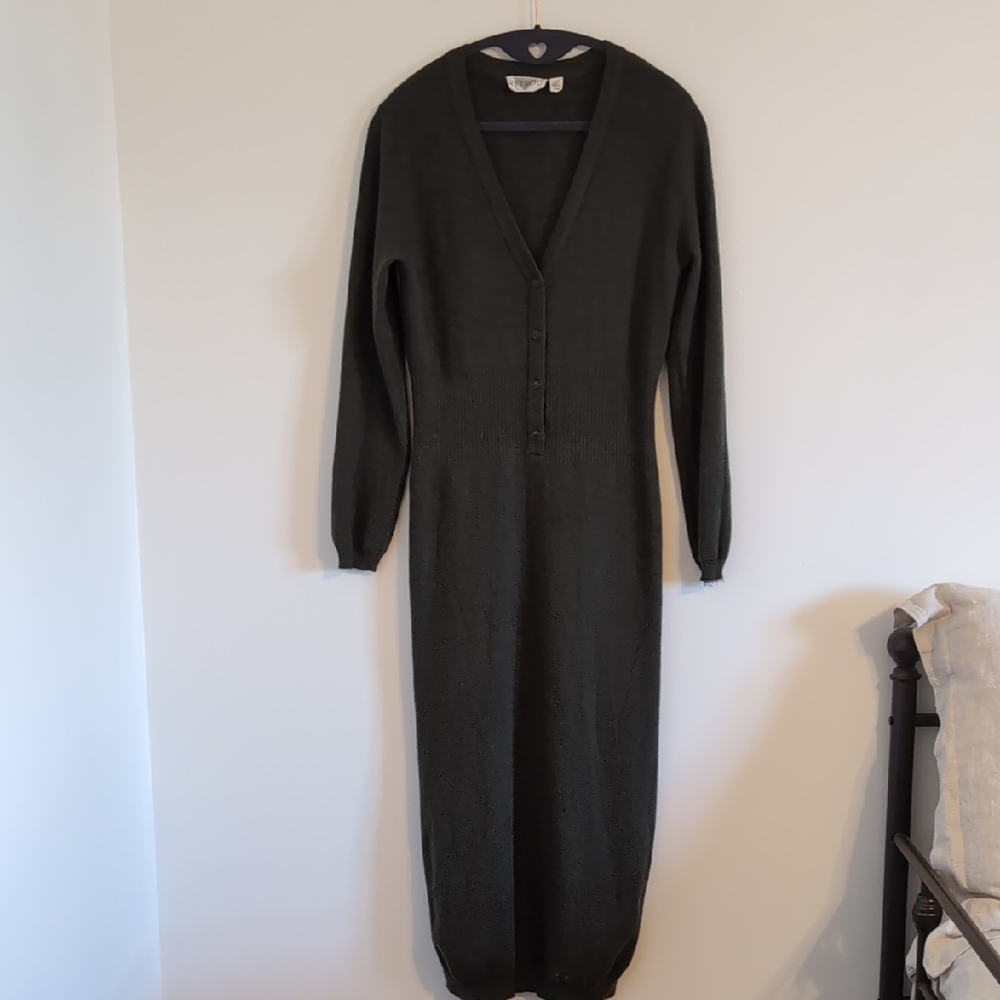 Etro Dark Green Long Sleeve Sweater  Dress